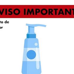 Aviso para la recogida de dosificadores de jabón de manos vacíos.