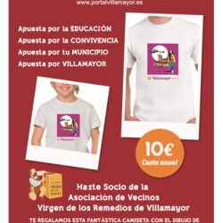 Hazte socio de la Asociación de Vecinos Virgen de los Remedios y llévate una fantástica camiseta con el dibujo de la famosa ilustradora Violeta Monreal