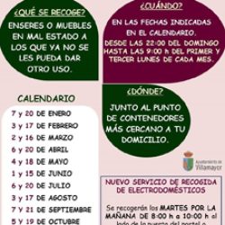 El Ayuntamiento publica el Calendario para la Retirada de Voluminosos
